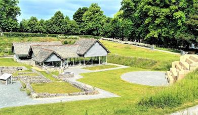 Outside of the Roman Town House in Dorchester, Dorset
