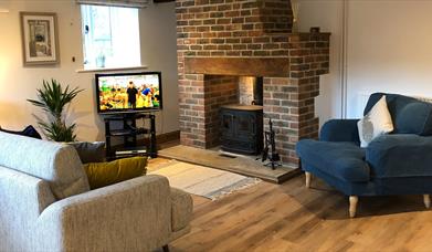 Bookham Court near Dorchester - lounge with wood burning stove