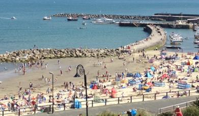 Lyme Regis beach and harbour, Dorset