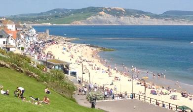The beach and seafront at Lyme Regis in Dorset