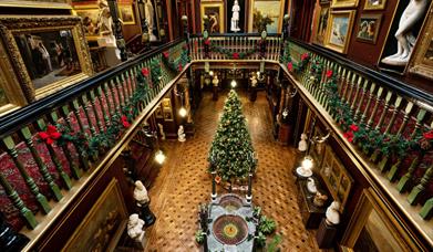 christmas decorations in a historic house