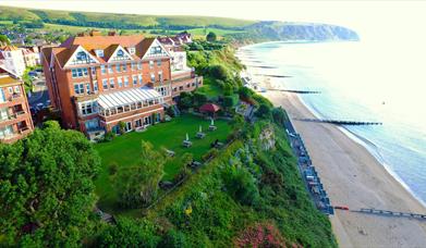 Grand Hotel overlooking Swanage Bay in Dorset