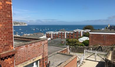Flat 3 Minterne (1 bedroom) seaview from the balcony at Swanage Holiday Apartments in Dorset