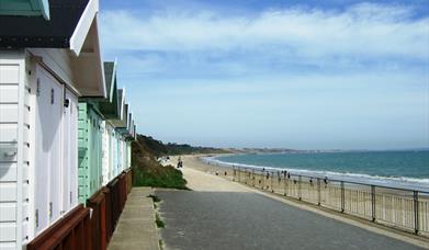 Beach huts at Friars Cliff Beach, Dorset