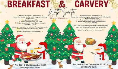 Pictured is The George Albert breakfast and carvery with Santa event detailed poster.