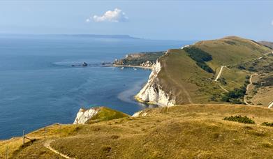 The view of cliffs from Flower's Barrow on the Dorset coast