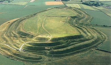 Maiden Castle, an Iron age hill-fort near Dorchseter, Dorset