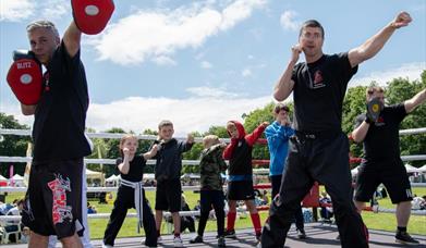 Our club demonstrating Thai Boxing at the international Magic of Thailand Thai Festival Event