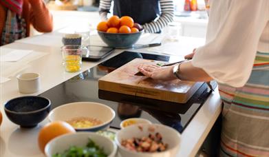 Preparing fig & lemon salsa