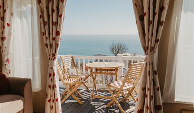 Decking image with sea view