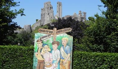 Corfe Castle and characters from Enid Blyton's Famous Five books in Dorset